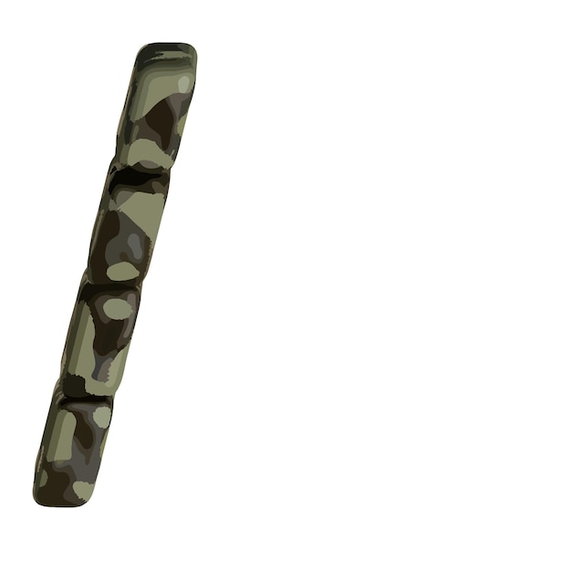 símbolo 3d en camuflaje marrón