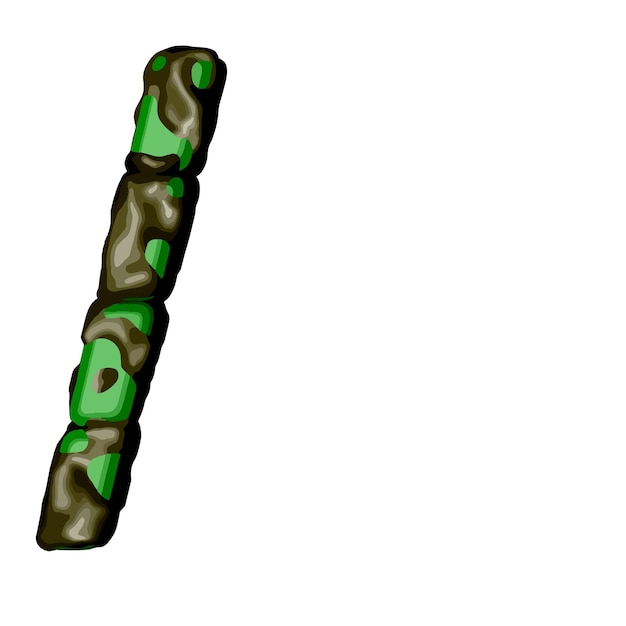 Símbolo 3d en camuflaje verde