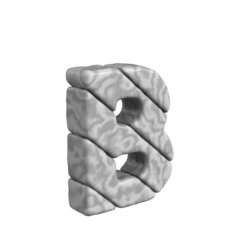 Vector símbolo 3d hecho de mármol letra b