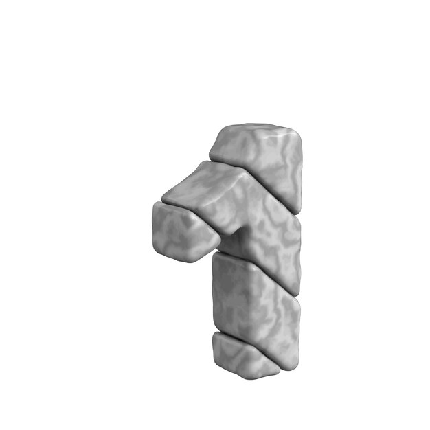 símbolo 3d hecho de mármol número 1