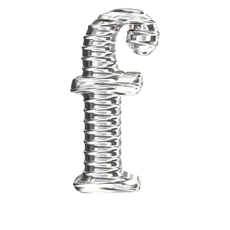 Vector el símbolo 3d hecho de plata letra f