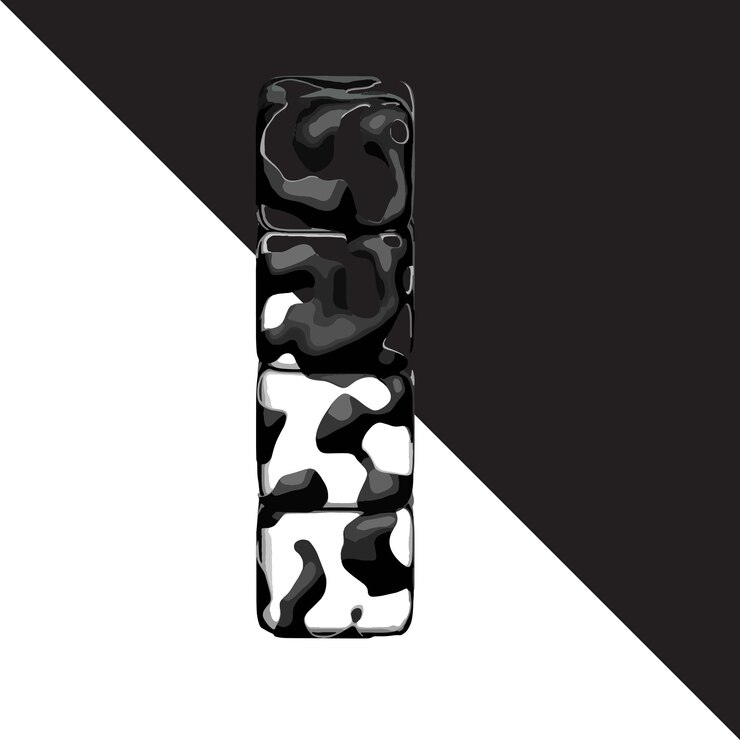 Vector símbolo 3d manchado con una letra de fondo transparente l
