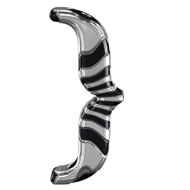 Símbolo 3d negro y plata