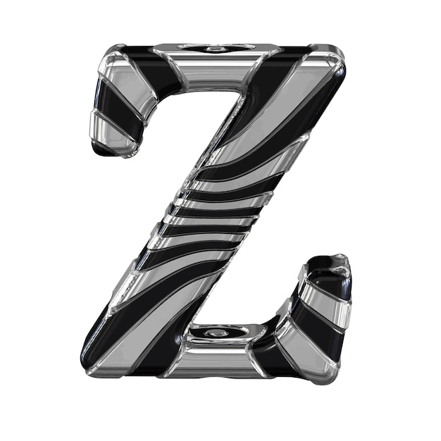 Símbolo 3d negro y plateado letra z