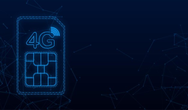 Símbolo 4G Plexus, tecnología de comunicación móvil y red de teléfonos inteligentes. ilustración vectorial