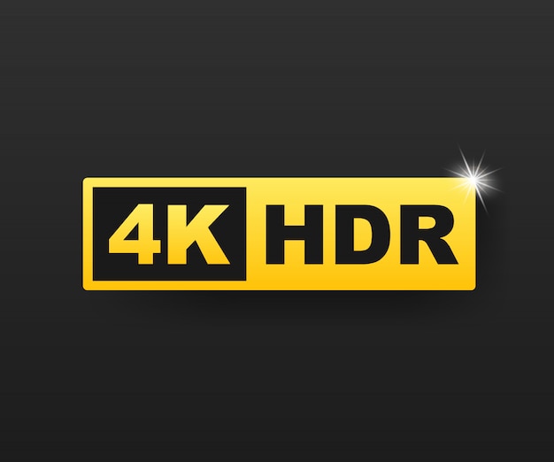 Símbolo 4K Ultra HD, marca de resolución 4K de alta definición
