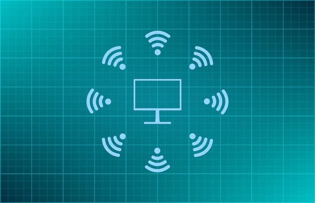 Símbolo de acceso Wi-Fi Ilustración vectorial en fondo azul Eps 10