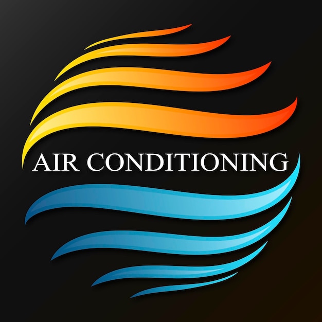 Símbolo del acondicionador de aire de los flujos de aire