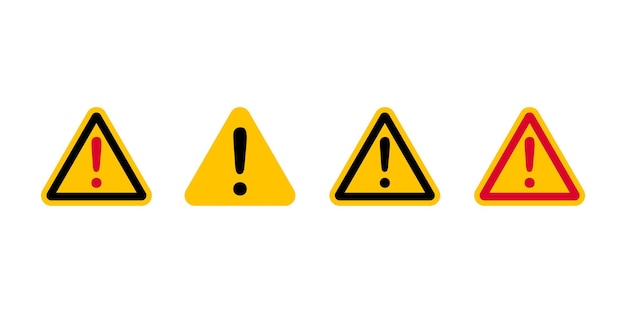 Símbolo de advertencia de precaución Signo de exclamación Ilustración de vector de atención Icono de signo de peligro