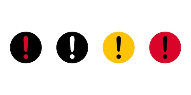 Símbolo de advertencia de precaución Signo de exclamación Ilustración de vector de atención Icono de signo de peligro