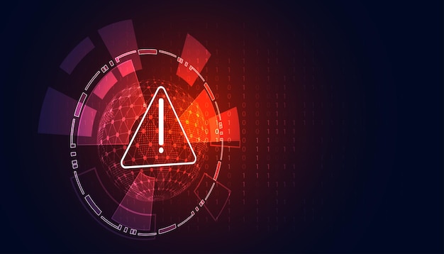 Símbolo de advertencia de riesgo abstracto Concepto de peligro Fondo Fondo de velocidad Advertencia de piratería informática invadida por virus spyware malware troyanos