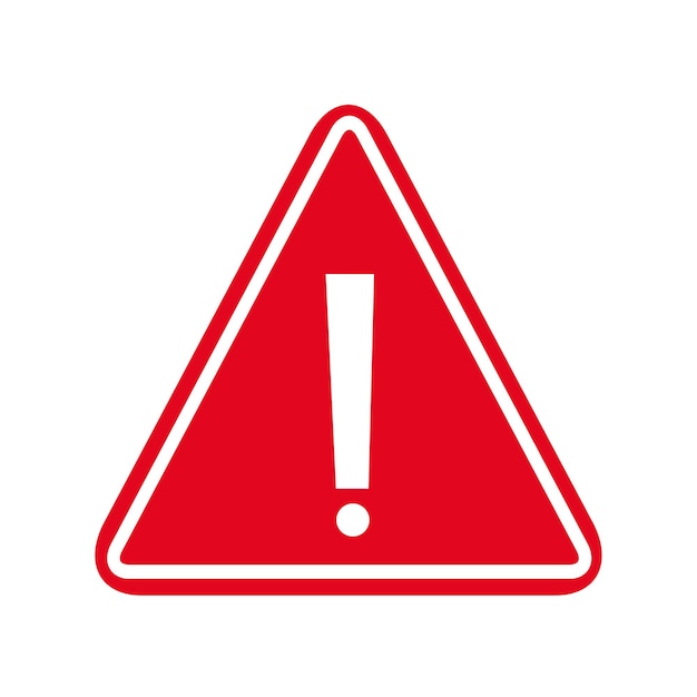 Un símbolo de advertencia triangular con un signo de exclamación Ilustración vectorial