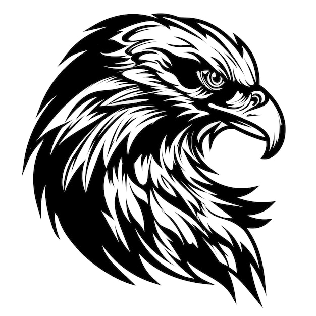 Símbolo de águila Concepto de fondo de águila de estilo de caza sobre fondo blanco ilustración vectorial aislada