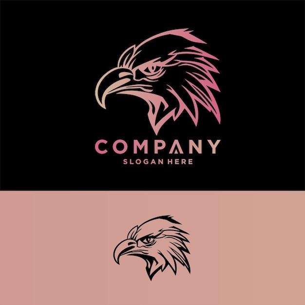 Símbolo del águila letra inicial diseño monograma logotipo abstracto