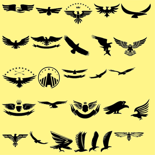 Vector símbolo de águila para tatuaje y diseño