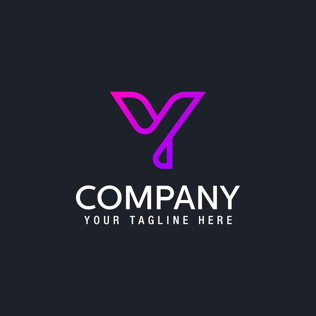 Símbolo de alfabeto de línea creativa gráfica vectorial Letra Y Plantilla de diseño de logotipo de ilustración vectorial