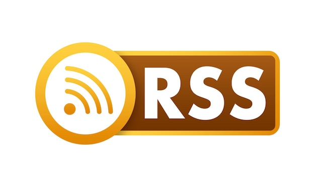 Símbolo de alimentación Rss con diseño naranja y marrón