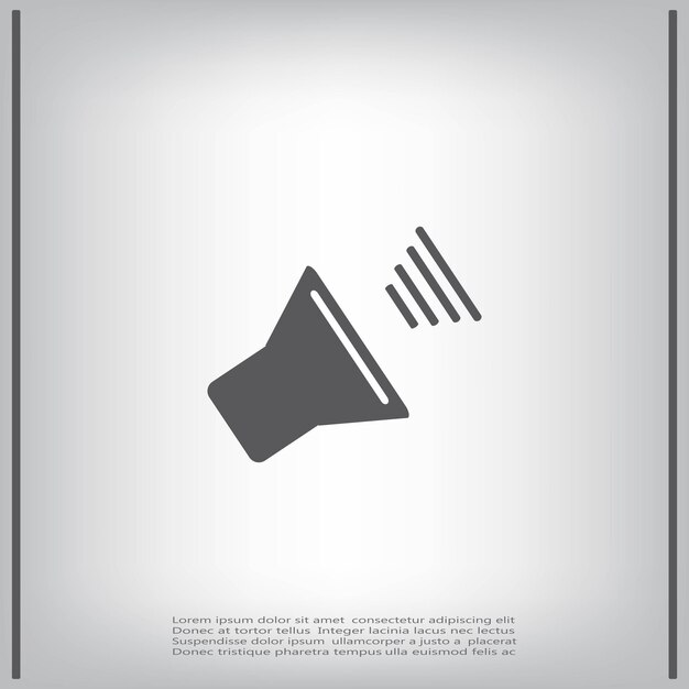 Símbolo de los altavoces Ilustración vectorial sobre fondo gris Eps 10