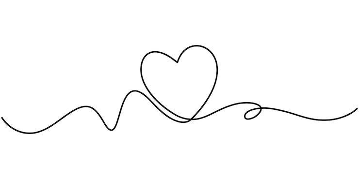 Vector símbolo de amor abstracto de corazón ilustración vectorial de dibujo de línea continua dibujado a mano