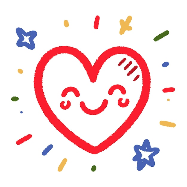 Símbolo de amor del corazón Dibujo infantil del corazón Dibujos abstractos y lindos del corazón