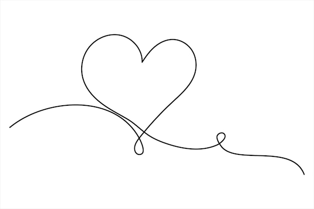 Símbolo de amor línea de corazón icono contorno vector ilustración del logotipo corazón aislado sobre un fondo blanco