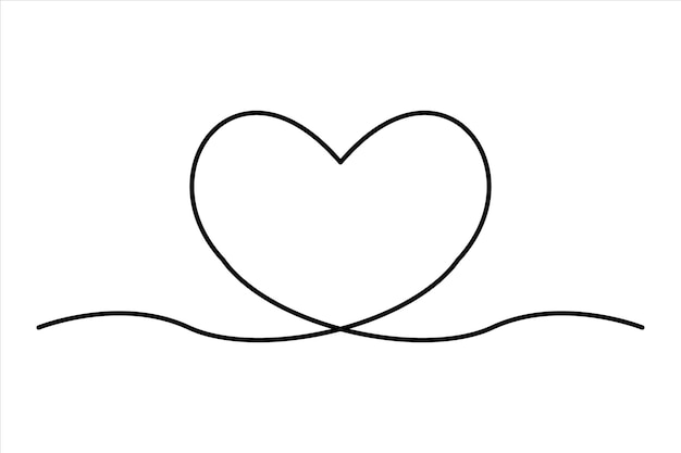 Símbolo de amor línea de corazón icono contorno vector ilustración del logotipo corazón aislado sobre un fondo blanco