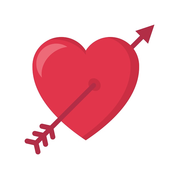 Vector símbolo de amour con corazón e icono de flecha ilustración vectorial