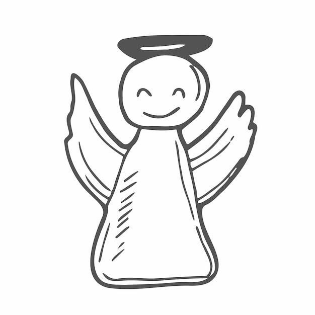 Símbolo de ángel de garabato vectorial. Signo de elementos de diseño. Icono minimalista moderno