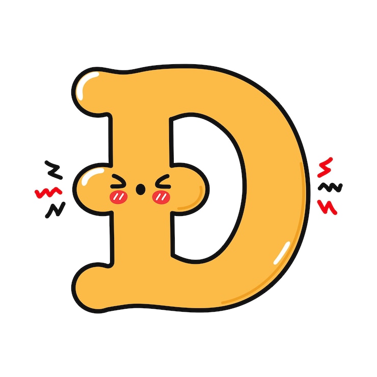 Vector símbolo de angry dogecoin vector de personajes dibujado a mano icono de ilustración de personajes de dibujos animados kawaii