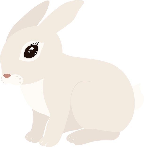 Símbolo del año conejo aislado ilustración vectorial sobre fondo blanco