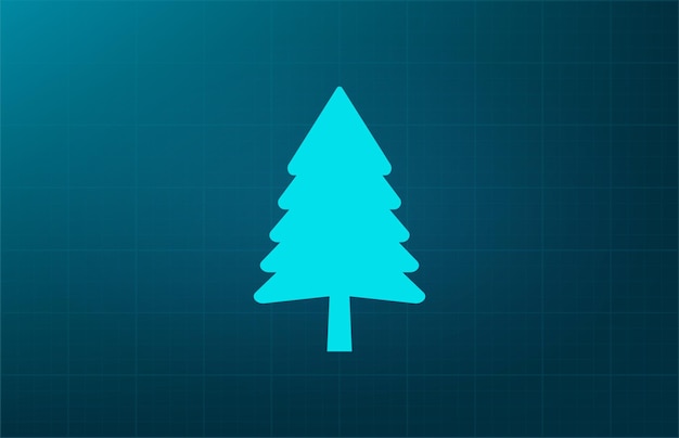 Símbolo del árbol de Navidad Ilustración vectorial en fondo azul Eps 10
