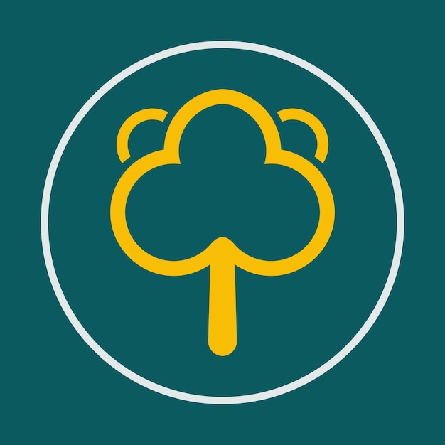Símbolo de árbol resumen hermoso diseño de ilustración vectorial de fondo marrón