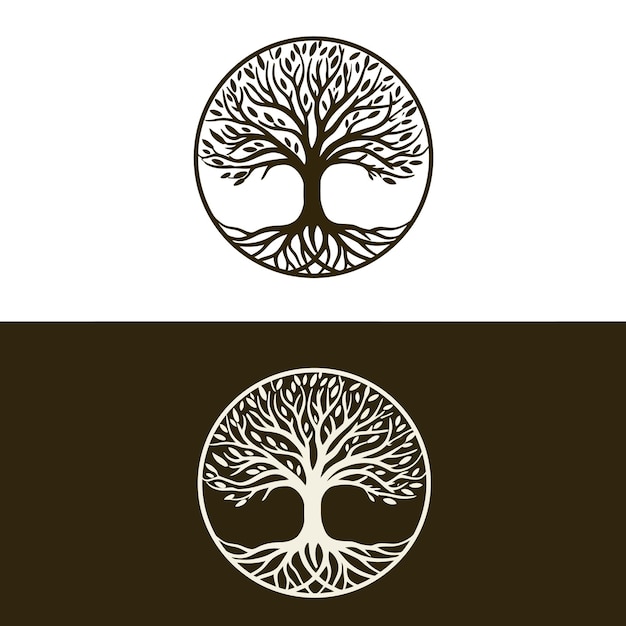 Símbolo del árbol de la vida en un círculo