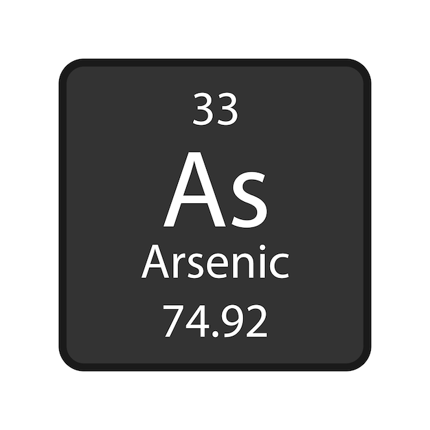 Símbolo de arsénico Elemento químico de la tabla periódica Ilustración vectorial
