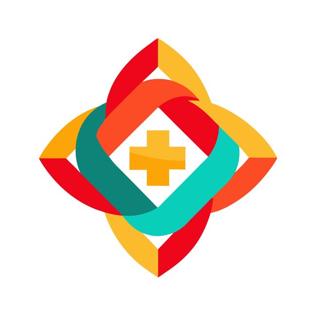 Símbolo de atención médica abstracto con cruz