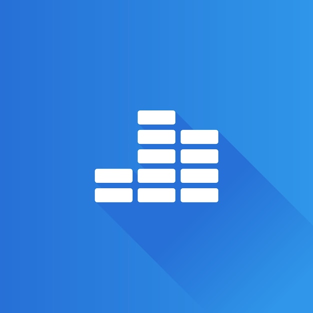 Símbolo de audio icono de color plano larga sombra vector ilustración