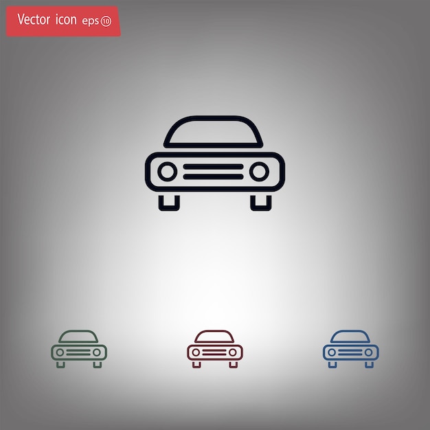 Símbolo del automóvil Ilustración vectorial en fondo gris Eps 10