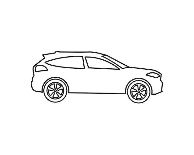 Símbolo de automóvil Ilustración vectorial plana Concepto de silueta de automóvil Transporte de carreras deportivas