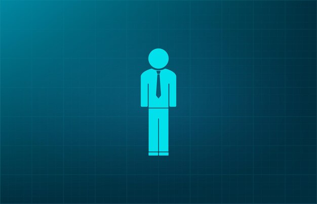 Símbolo de avatar de hombre de negocios Ilustración vectorial en fondo azul Eps 10