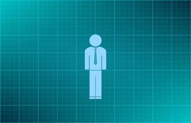 Símbolo de avatar de hombre de negocios Ilustración vectorial en fondo azul Eps 10