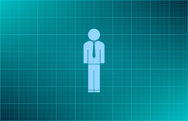 Símbolo de avatar de hombre de negocios Ilustración vectorial en fondo azul Eps 10