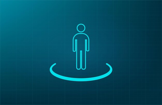 El símbolo avatar del líder del hombre Ilustración vectorial en fondo azul Eps 10