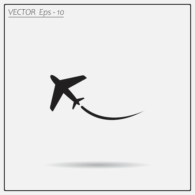 Símbolo de avión Ilustración vectorial en un fondo claro Eps 10