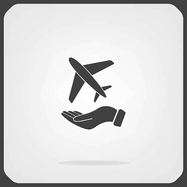 Símbolo de avión Ilustración vectorial en fondo gris Eps 10