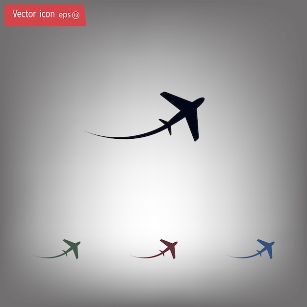 Símbolo de avión Ilustración vectorial en fondo gris Eps 10