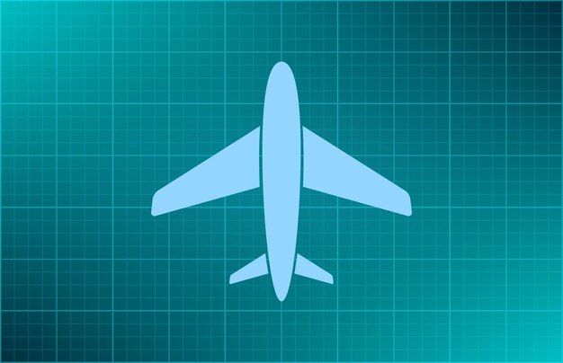 Símbolo de avión Ilustración vectorial sobre fondo azul Eps 10