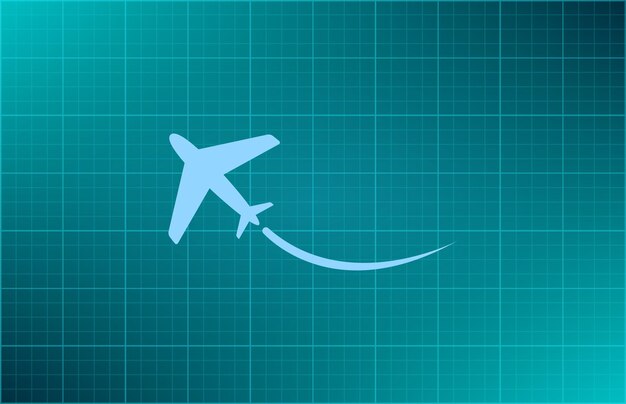 Símbolo de avión Ilustración vectorial sobre fondo azul Eps 10