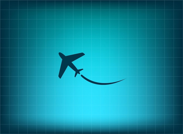 Símbolo de avión Ilustración vectorial sobre fondo azul Eps 10