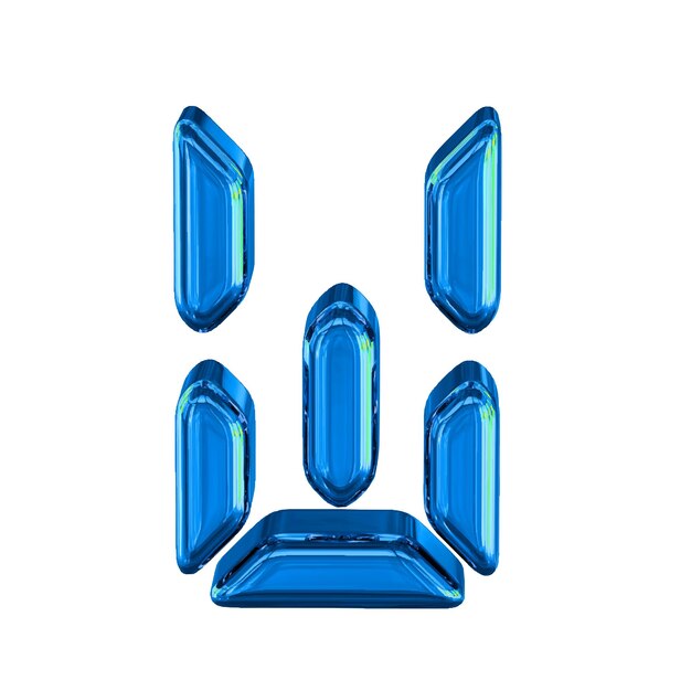 Símbolo azul hecho como letra de texto digital w