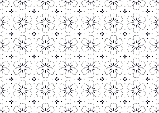 símbolo azul oscuro floral en fondo blanco tela étnica diseño de patrón sin costuras para tela, etc.